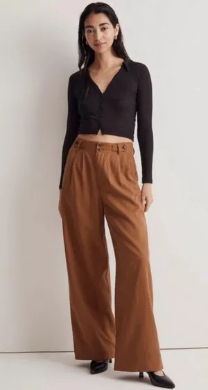 Madewell Harlow Wide Leg Pants Brown thumbnail 7
