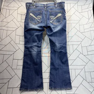 Stetson Bootcut Jeans Size 18‎ Regular Blue Denim Embroidered Pockets Western thumbnail 2