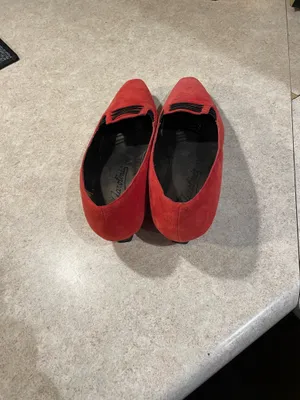 Garolini red suede kitten heels Size 10 thumbnail 3