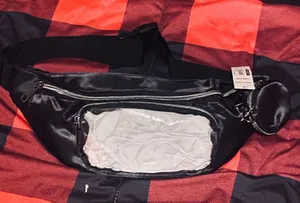 Belt bag black with clear pocket for cellular phone thumbnail 1
