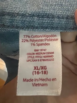Faded Glory Jean Jacket XL 16/18 Blue Denim Trucker thumbnail 6