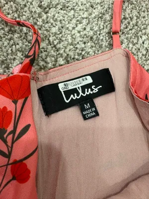 Lulu's Coral Pink Floral Satin Slip Dress thumbnail 7