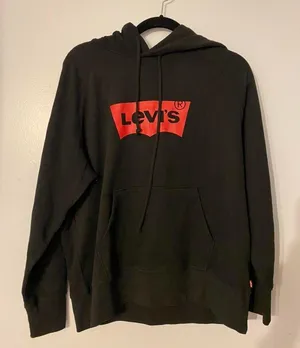 Womens Black Levis Hoodie Size Large New thumbnail 1