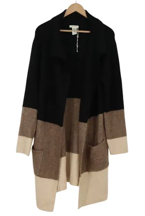 Max Studio Cardigan Womens L Black Brown Colorblock Excellent thumbnail 1