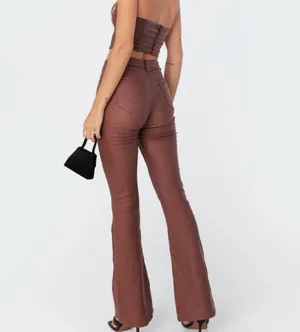 Edikted Faux Leather Pants thumbnail 4