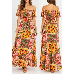 Label of Love Calista Off Shoulder Maxi Dress M NWT Tropical Boho Resort thumbnail 2