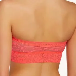 Free People NWT Scalloped Lace Bandeau in Pink Lemon Size Small thumbnail 3