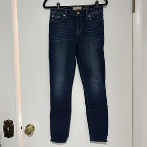 7 For All Mankind Ankle Skinny Stretch Denim Jeans Blue Button Zip Logo Bair 28 thumbnail 2