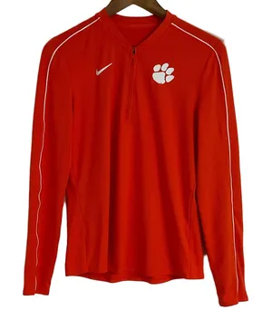 Nike Dri-Fit Clemson Quarter-zip Long Sleeve Lightweight Pullover Size Medium thumbnail 1