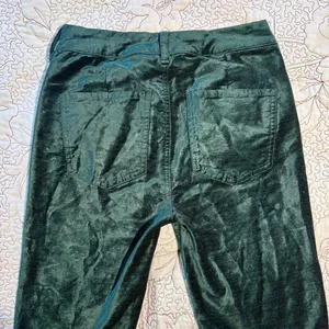Free People High Time Velvet Kick Flare Pants Jewel Green Sz 27 💛 thumbnail 6