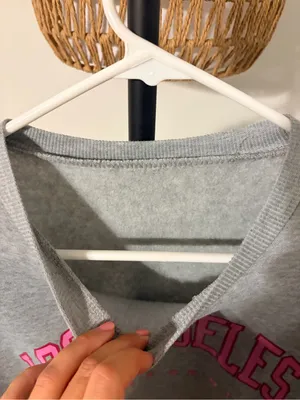 SHEIN Gray Crewneck Sweatshirt with Pink Los Angeles Graphic thumbnail 2