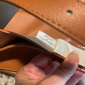 RN 67508 Belt Bag Womens M Cognac Brown Minimalist Vegan Saffiano Fanny Pack thumbnail 3