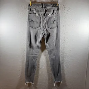 1612‎ | American Eagle Super Hi-Rise Distressed Jegging Jeans Grey Womens 6 Reg thumbnail 2