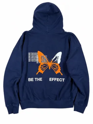 Mayfair The Label Be The Effect Butterfly Hoodie OS Navy Oversized thumbnail 1