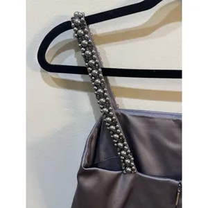 Kate Spade satin mini‎ dress with beaded straps Gray Size 0 thumbnail 8
