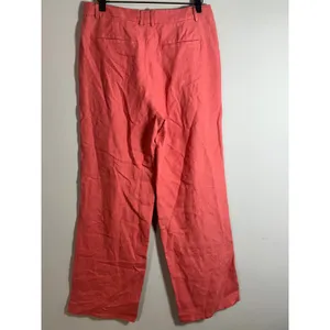 Banana Republic Lina Straight Linen Pant Coral High Rise‎ Relaxed 6 882876-04 thumbnail 4