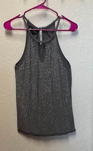 Glittery Silver/Gray Sparkly Holiday Tank Top Silver thumbnail 1