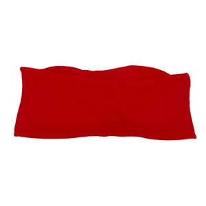Bandeau Bikini Top Women‎ Small Red Excellent Solid Strapless Swim Resortwear thumbnail 2