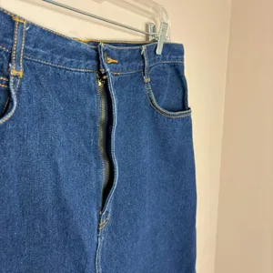 Vintage 90s Gitano blue denim mini skirt fitted grunge boho festival 10/12 thumbnail 7