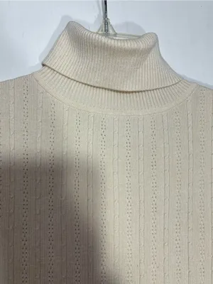NWT Kate hill beige/cream silk Sleeveless Turtleneck Knit Top size S thumbnail 5