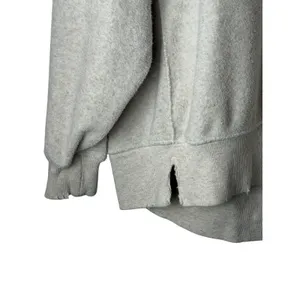 Aerie The Chill Cozy‎ Crew Sweatshirt Women XS Cream Smiley Face Distressed thumbnail 6