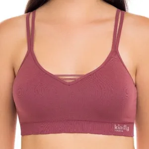 Kindly Yours caged v-neck seamless mauve seamless bralette size large thumbnail 1