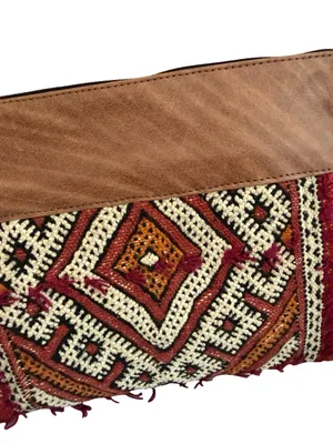 Gift From Morocco Brown Faux Leather Clutch Bag Purse Fringe Handbag Vegan thumbnail 6