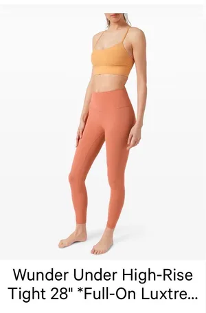 Lululemon Wunder Under High-Rise 28" Luxtreme Tights Rustic Coral size 6 thumbnail 4