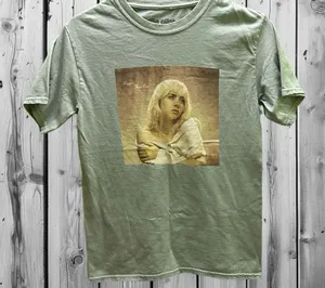 Billie Eilish Graphic Tee in Light Sage Green S thumbnail 1