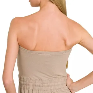 Zenana Tube Top Jumpsuit with Drawstring Waist‎ thumbnail 3