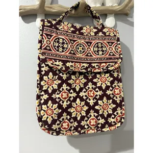 Vera Bradley Retired Medallion Shoulder Tote Burgundy Lunch Bag‎ Wristlet thumbnail 9
