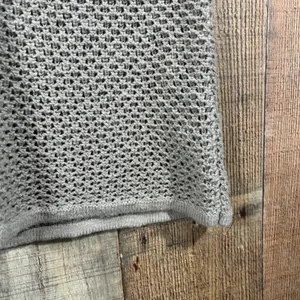 Abercrombie & Fitch Cropped Sweater Vest Small Gray Open Knit Crochet Tank Y2K thumbnail 2