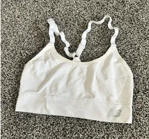 New Balance White Seamless Light-Support Sports Bra M thumbnail 1