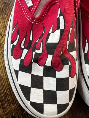 Vans | women’s classic checkerboard drip flame sneakers. Size: 5.5 thumbnail 2