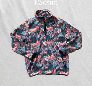 PacSun Multicolor Patterned Quarter-Zip Fleece Jacket thumbnail 1