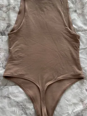 Aritzia The Group Babaton Sleeveless high Neck Bodysuit in Taupe, size XS casual thumbnail 16