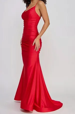 Red floor length gown Size XS thumbnail 13