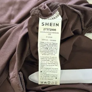 SheIn Womens Brown Mesh Bodysuit XL Sheer Long Sleeve Geometric Panels Fitted thumbnail 5