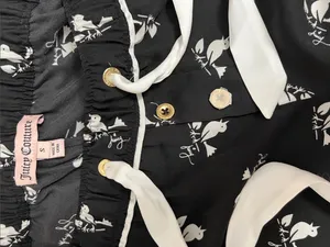 Juicy Couture Bird Print Satin Pajama Set | Cami & Shorts | Size S thumbnail 15
