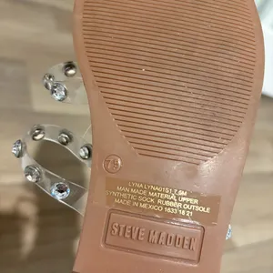 Steve Madden Lyna Clear Studded Slip On Sandals Silver size‎ 7.5 thumbnail 6