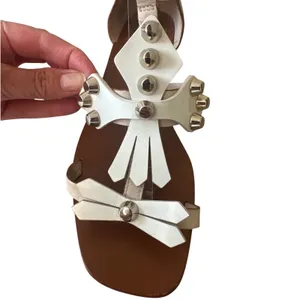 Tory Burch Aurora Studded Gladiator Sandals White‎ Leather Size 7 Rare thumbnail 10