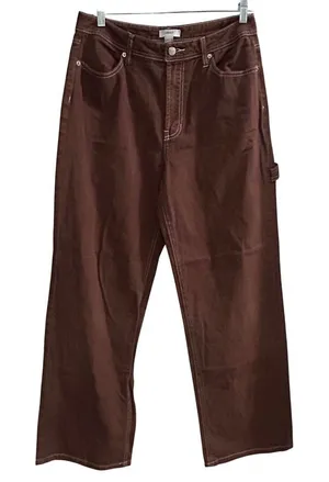 Forever 21 Brown‎ Wide Leg Carpenter Jeans Contrast Stitch Size 30 thumbnail 1