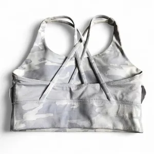 Lululemon ENERGY BRA LONG LINE RIB INCOGNITO CAMO ALPINE WHITE MULTI SZ 6 EUC. thumbnail 8