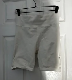 Aerie Offline White Biker Shorts thumbnail 1