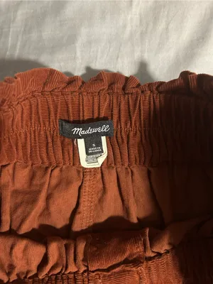 Madewell Button-Front Corduroy Burnt Orange Skirt Size S thumbnail 4