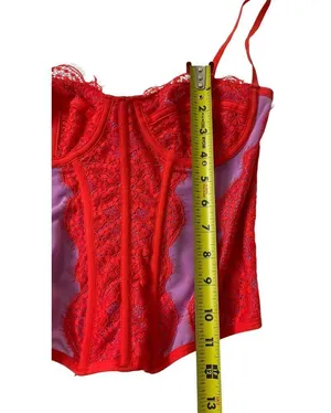 Out From Under Purple & Orange Lace Underwired Corset Women Size Medium | 10-27 thumbnail 6