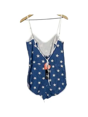 Wildfox Star Romper Shortie Blue Size S NWT thumbnail 6