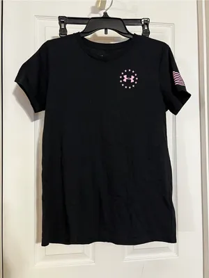 Under Armour Women's Black Short-Sleeve Freedom Tee with Pink Graphic thumbnail 3