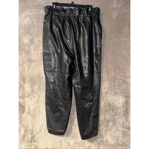 Abercrombie & Fitch Black Pleather Pull On Taper Pants Size XL (W36) #765 thumbnail 3