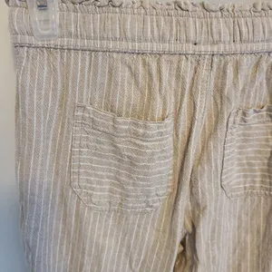 Rewash Women's Size Small Linen Blend Ankle Pant Paperbag Waist thumbnail 5